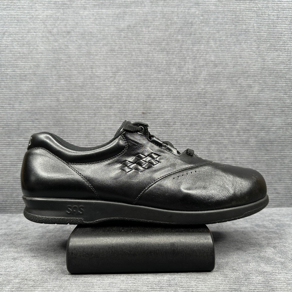 SAS Free Time Black Leather Walking Shoes Mens 12 M  Comfort Sneaker Y2K
